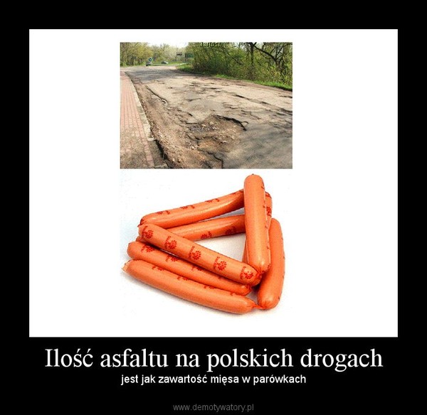 Ilość asfaltu na polskich drogach – jest jak zawartość mięsa w parówkach 