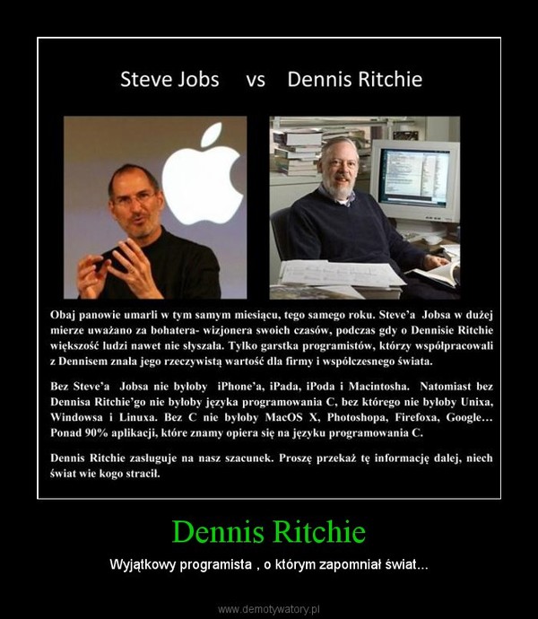 Dennis Ritchie – Wyjątkowy programista , o którym zapomniał świat... 