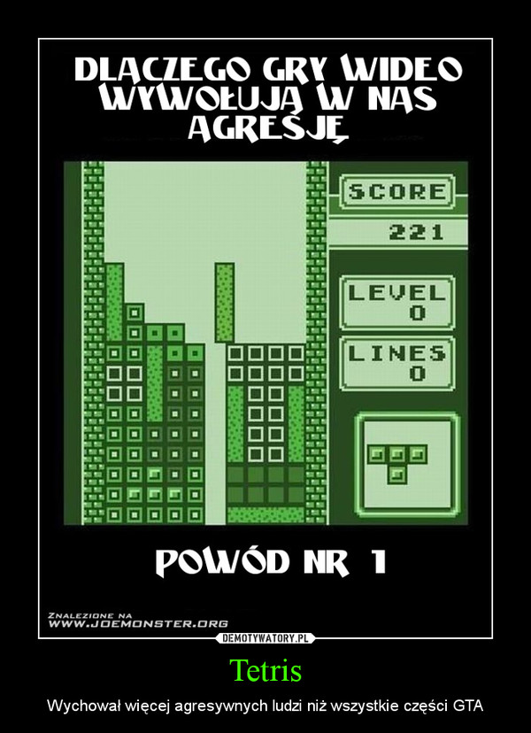 Tetris – Wychował więcej agresywnych ludzi niż wszystkie części GTA 