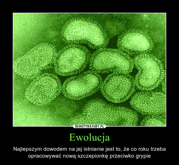 Ewolucja – Najlepszym dowodem na jej istnienie jest to, że co roku trzeba opracowywać nową szczepionkę przeciwko grypie 