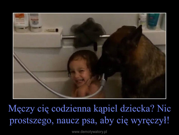 Męczy cię codzienna kąpiel dziecka? Nic prostszego, naucz psa, aby cię wyręczył! –  