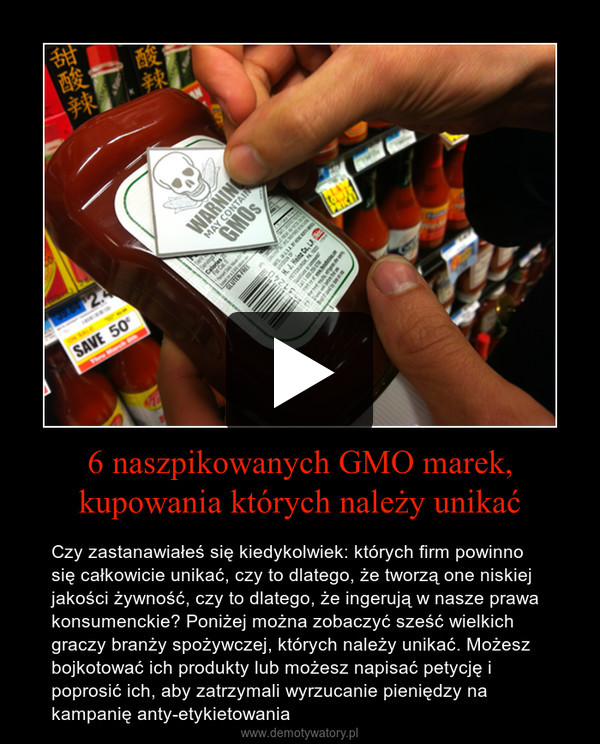 6 naszpikowanych GMO marek, kupowania których należy unikać