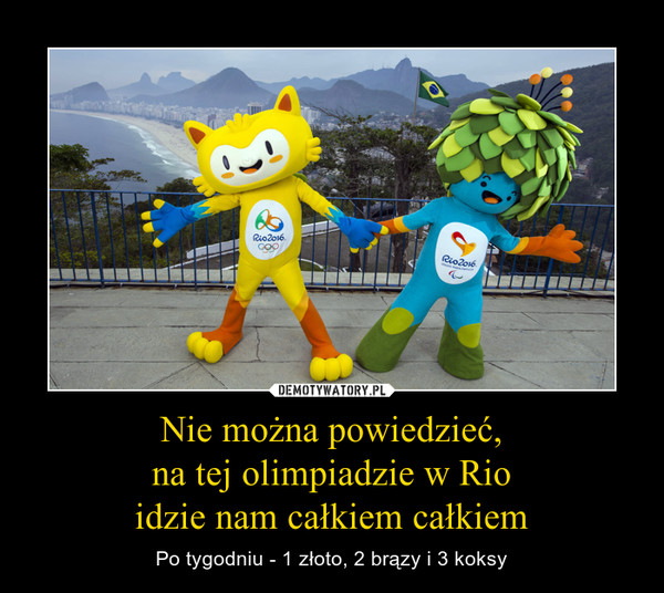 Nie można powiedzieć,
na tej olimpiadzie w Rio
idzie nam całkiem całkiem