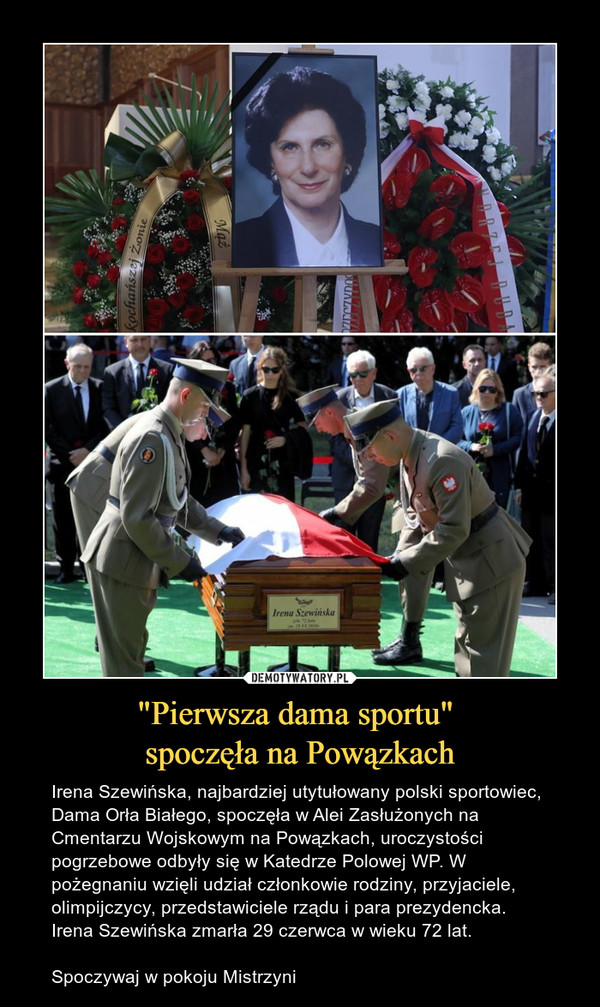 "Pierwsza dama sportu" 
spoczęła na Powązkach