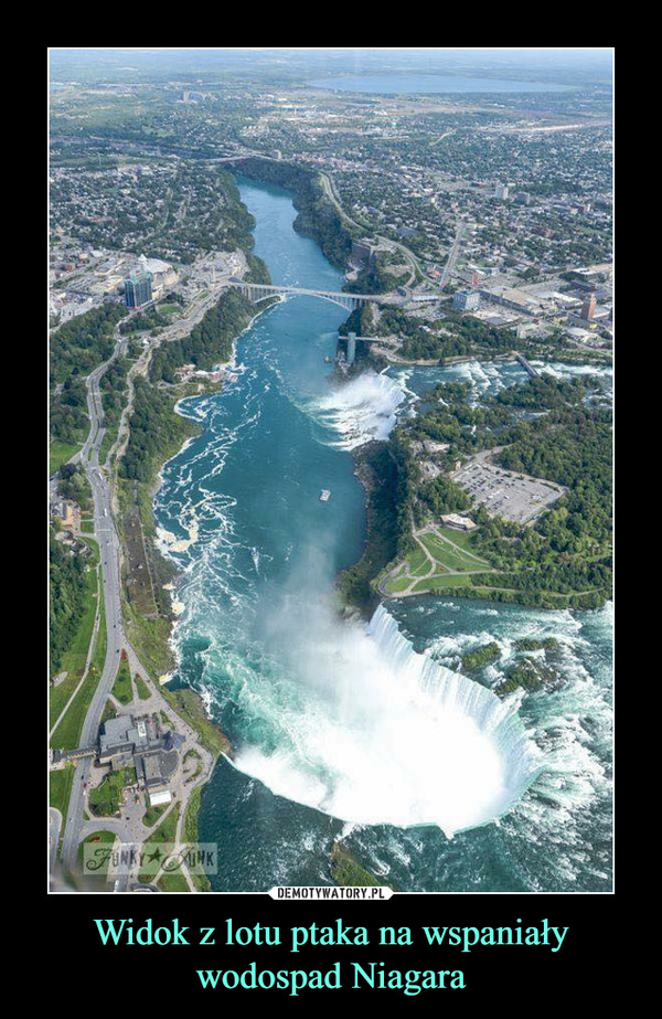 Widok z lotu ptaka na wspaniały wodospad Niagara