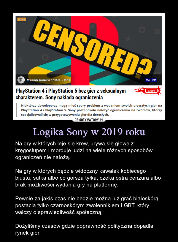 Logika Sony w 2019 roku