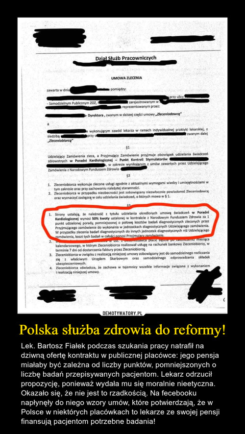 Polska służba zdrowia do reformy!