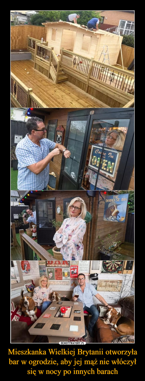 Mieszkanka Wielkiej Brytanii otworzyła bar w ogrodzie, aby jej mąż nie włóczył się w nocy po innych barach –  
