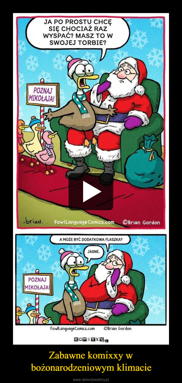 Zabawne komixxy w bożonarodzeniowym klimacie