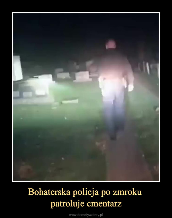 Bohaterska policja po zmroku patroluje cmentarz –  