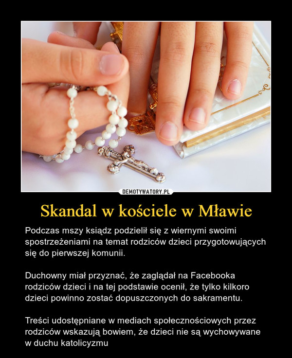 Skandal w kościele w Mławie