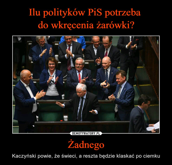Żadnego – Kaczyński powie, że świeci, a reszta będzie klaskać po ciemku 