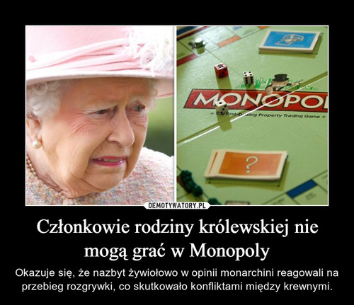 Członkowie rodziny królewskiej nie mogą grać w Monopoly