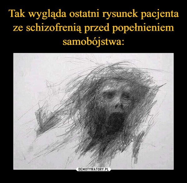 Tak wygląda ostatni rysunek pacjenta ze schizofrenią przed popełnieniem samobójstwa: