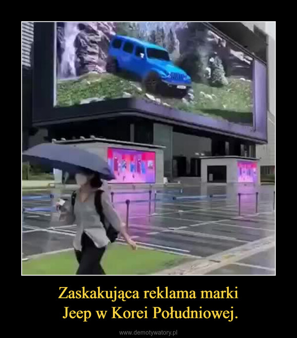 Zaskakująca reklama marki Jeep w Korei Południowej. –  