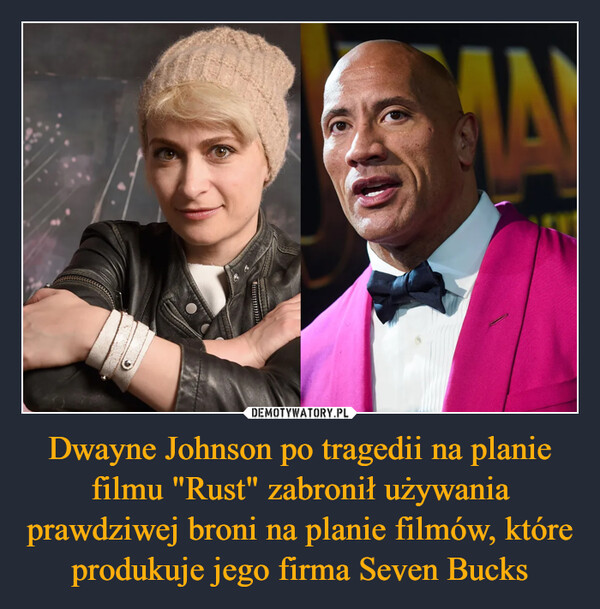 Dwayne Johnson po tragedii na planie filmu "Rust" zabronił używania prawdziwej broni na planie filmów, które produkuje jego firma Seven Bucks –  