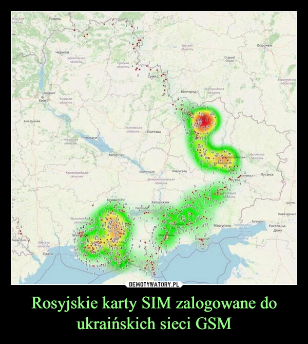 Rosyjskie karty SIM zalogowane do ukraińskich sieci GSM