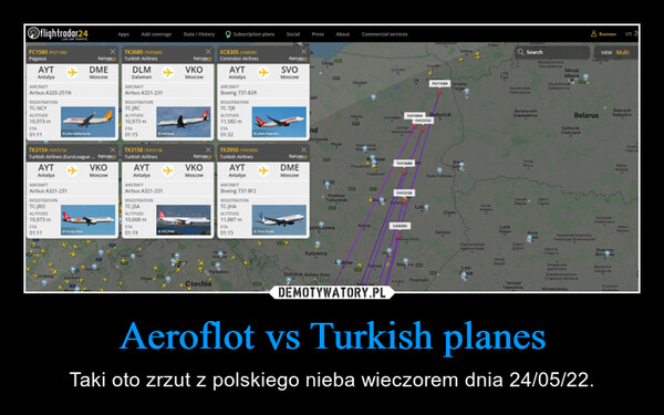 Aeroflot vs Turkish planes