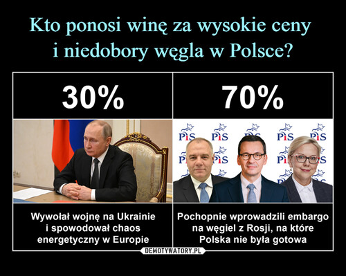 Kto ponosi winę za wysokie ceny 
i niedobory węgla w Polsce?