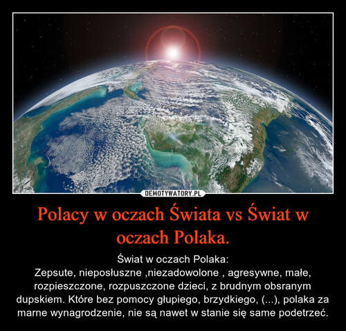 Polacy w oczach Świata vs Świat w oczach Polaka.
