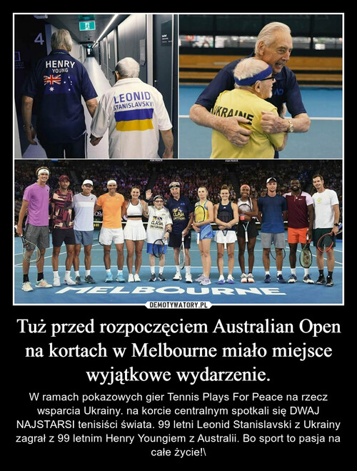 Tuż przed rozpoczęciem Australian Open na kortach w Melbourne miało miejsce wyjątkowe wydarzenie.