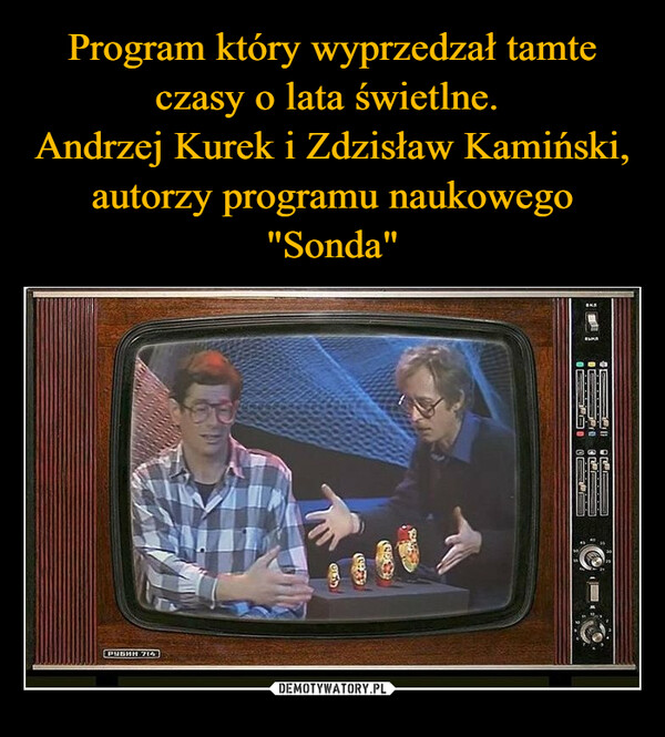Program który wyprzedzał tamte czasy o lata świetlne. 
Andrzej Kurek i Zdzisław Kamiński, autorzy programu naukowego "Sonda"