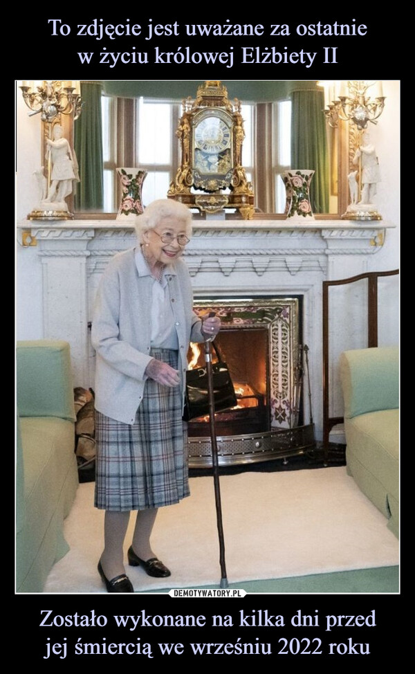 To zdjęcie jest uważane za ostatnie
w życiu królowej Elżbiety II Zostało wykonane na kilka dni przed
jej śmiercią we wrześniu 2022 roku